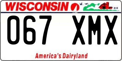 WI license plate 067XMX