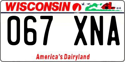 WI license plate 067XNA