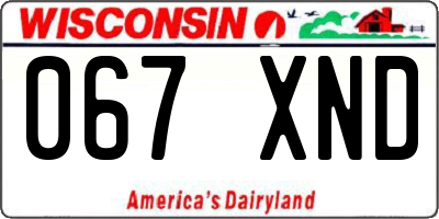 WI license plate 067XND