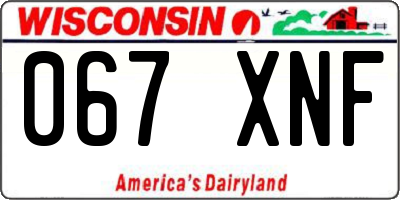 WI license plate 067XNF