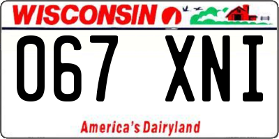 WI license plate 067XNI