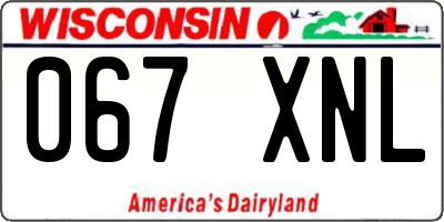 WI license plate 067XNL