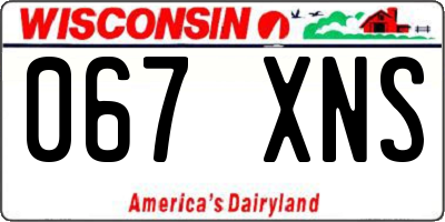WI license plate 067XNS