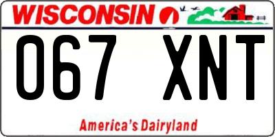 WI license plate 067XNT