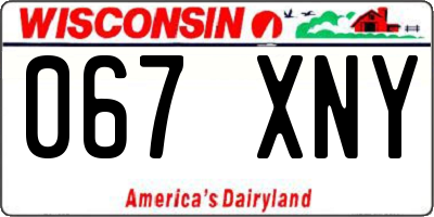 WI license plate 067XNY