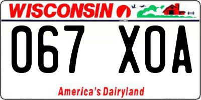 WI license plate 067XOA
