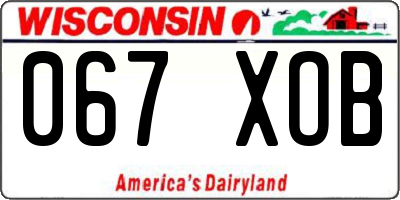 WI license plate 067XOB
