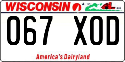 WI license plate 067XOD