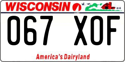 WI license plate 067XOF