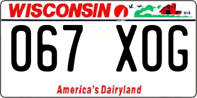 WI license plate 067XOG
