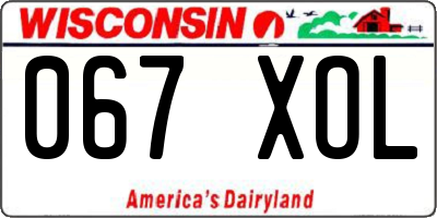 WI license plate 067XOL