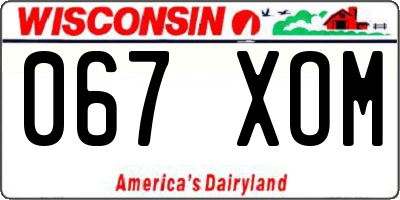 WI license plate 067XOM