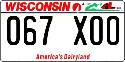 WI license plate 067XOO