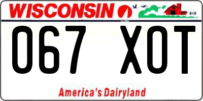 WI license plate 067XOT