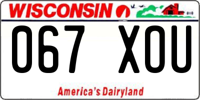 WI license plate 067XOU