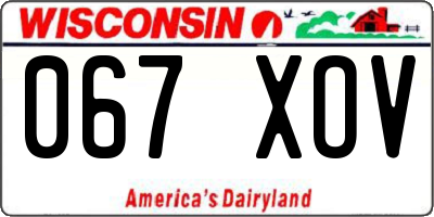 WI license plate 067XOV