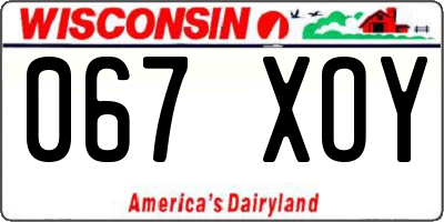 WI license plate 067XOY