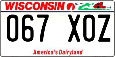 WI license plate 067XOZ
