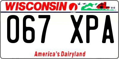WI license plate 067XPA
