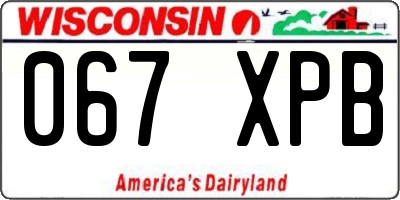 WI license plate 067XPB