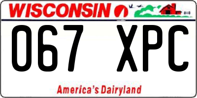 WI license plate 067XPC