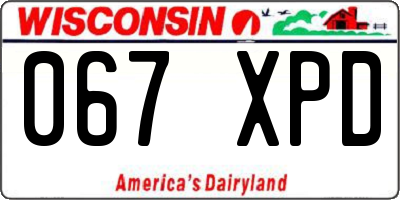 WI license plate 067XPD