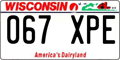 WI license plate 067XPE