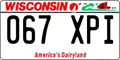 WI license plate 067XPI