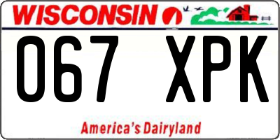 WI license plate 067XPK