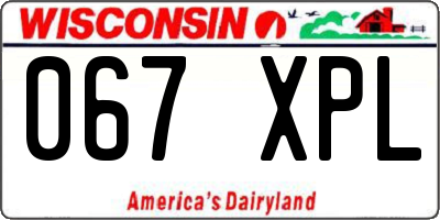 WI license plate 067XPL