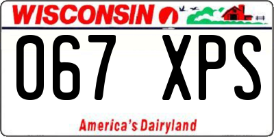 WI license plate 067XPS