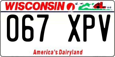 WI license plate 067XPV
