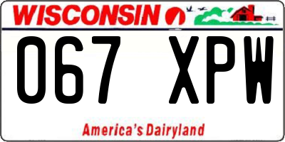 WI license plate 067XPW