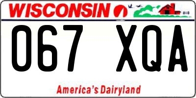 WI license plate 067XQA