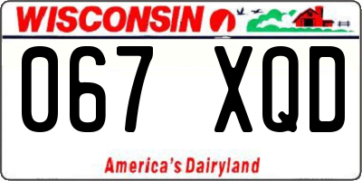 WI license plate 067XQD