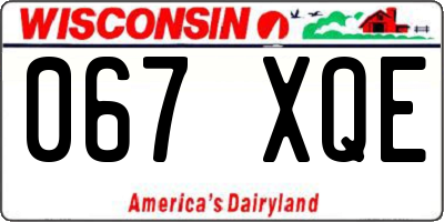 WI license plate 067XQE