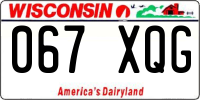WI license plate 067XQG