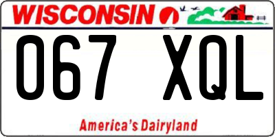 WI license plate 067XQL