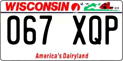 WI license plate 067XQP