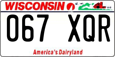 WI license plate 067XQR