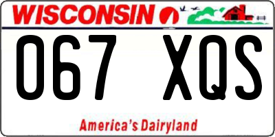 WI license plate 067XQS