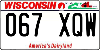 WI license plate 067XQW