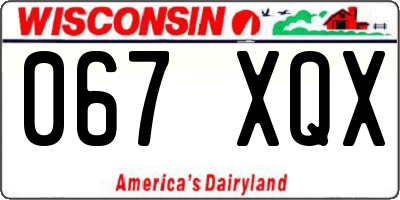 WI license plate 067XQX