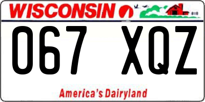 WI license plate 067XQZ