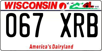 WI license plate 067XRB