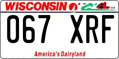 WI license plate 067XRF
