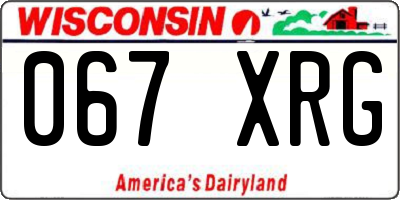 WI license plate 067XRG