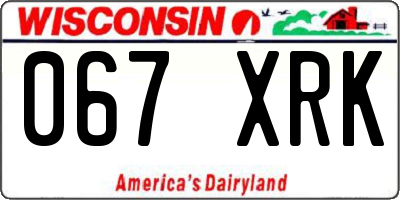 WI license plate 067XRK