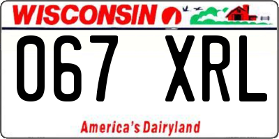 WI license plate 067XRL