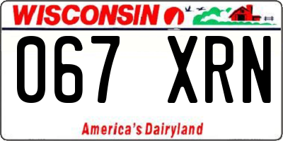 WI license plate 067XRN